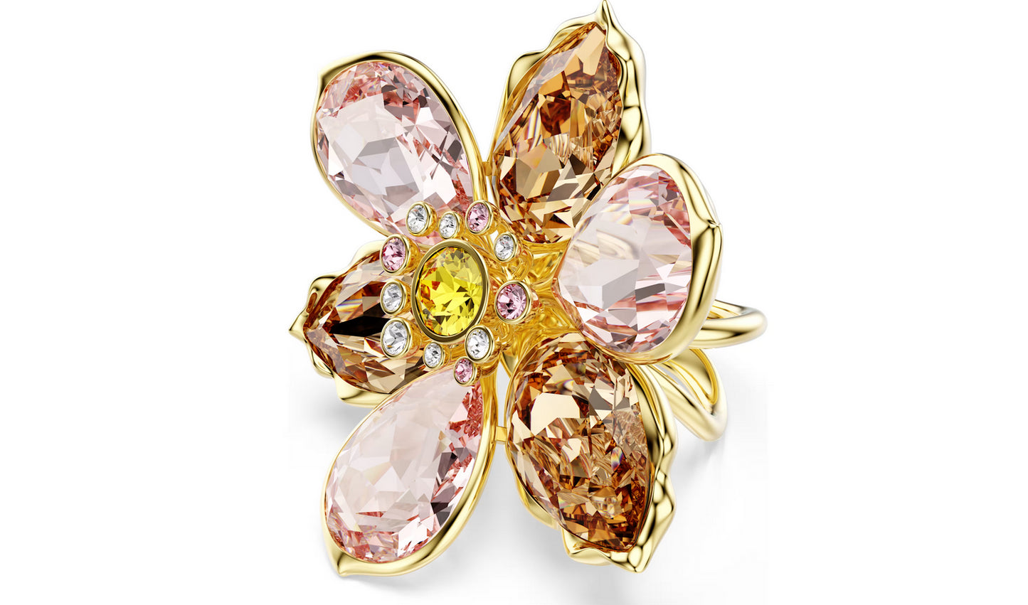 Swarovski 5736223 Anello con motivo Idyllia Fiore Placcato oro taglia 50
