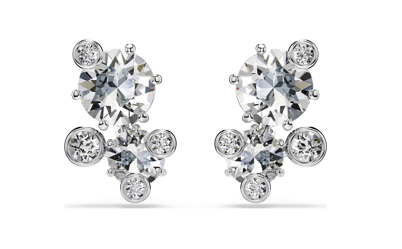 Swarovski 5732253 Orecchini a lobo Constella Taglio Round Bianchi