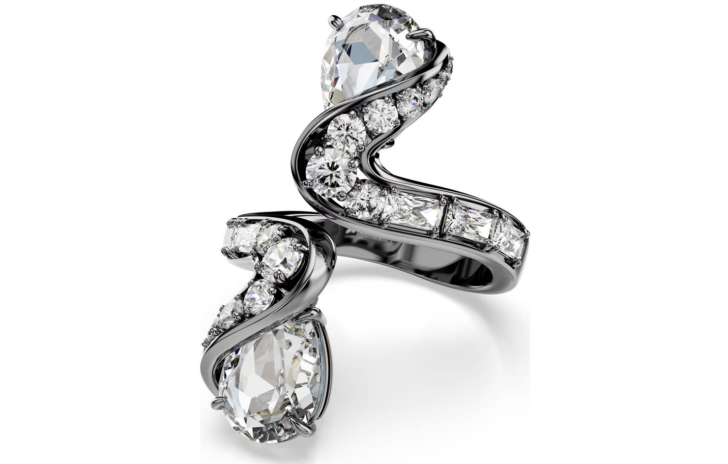Swarovski 5709272 Anello aperto The Vienna Collection Piuma Bianco Taglia 55