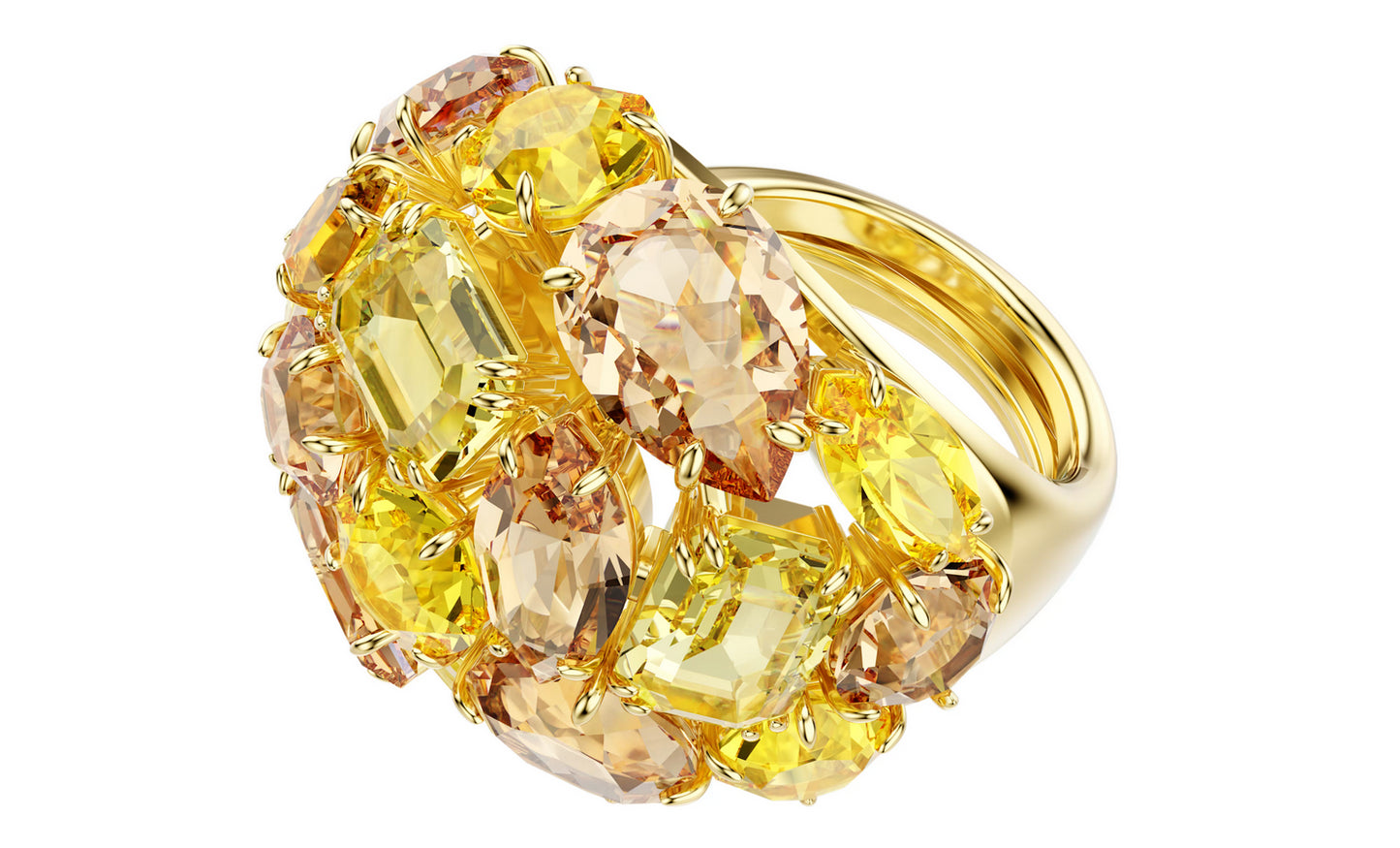 Swarovski 5730075 Anello cocktail Gema Taglio misto Giallo taglia 50-55
