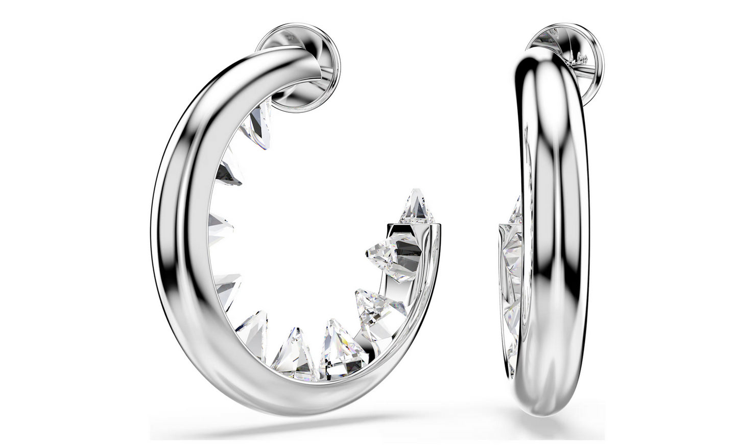 Swarovski 5723288 Orecchini a cerchio Sublima Bianchi Placcato rodio