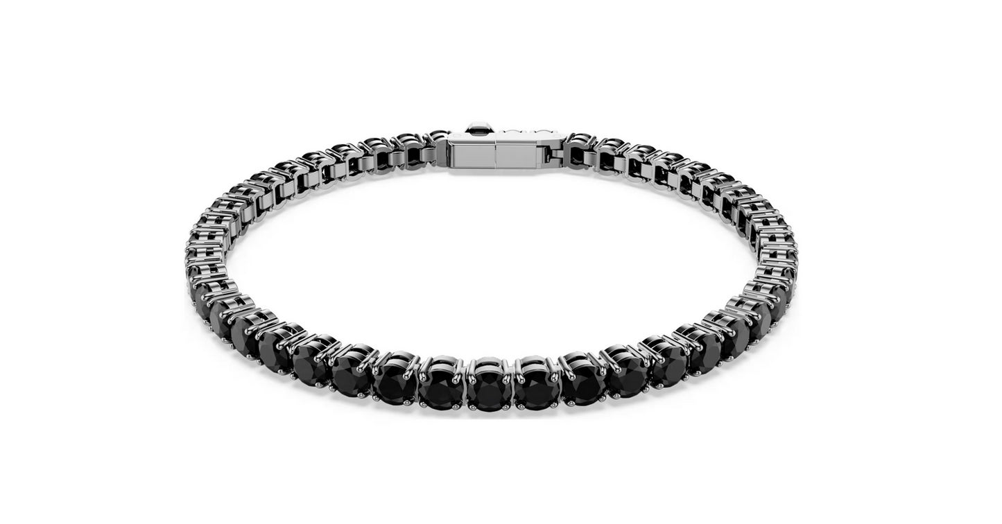 Swarovski 5696033 Bracciale Tennis Matrix Taglio Round Nero taglia XL
