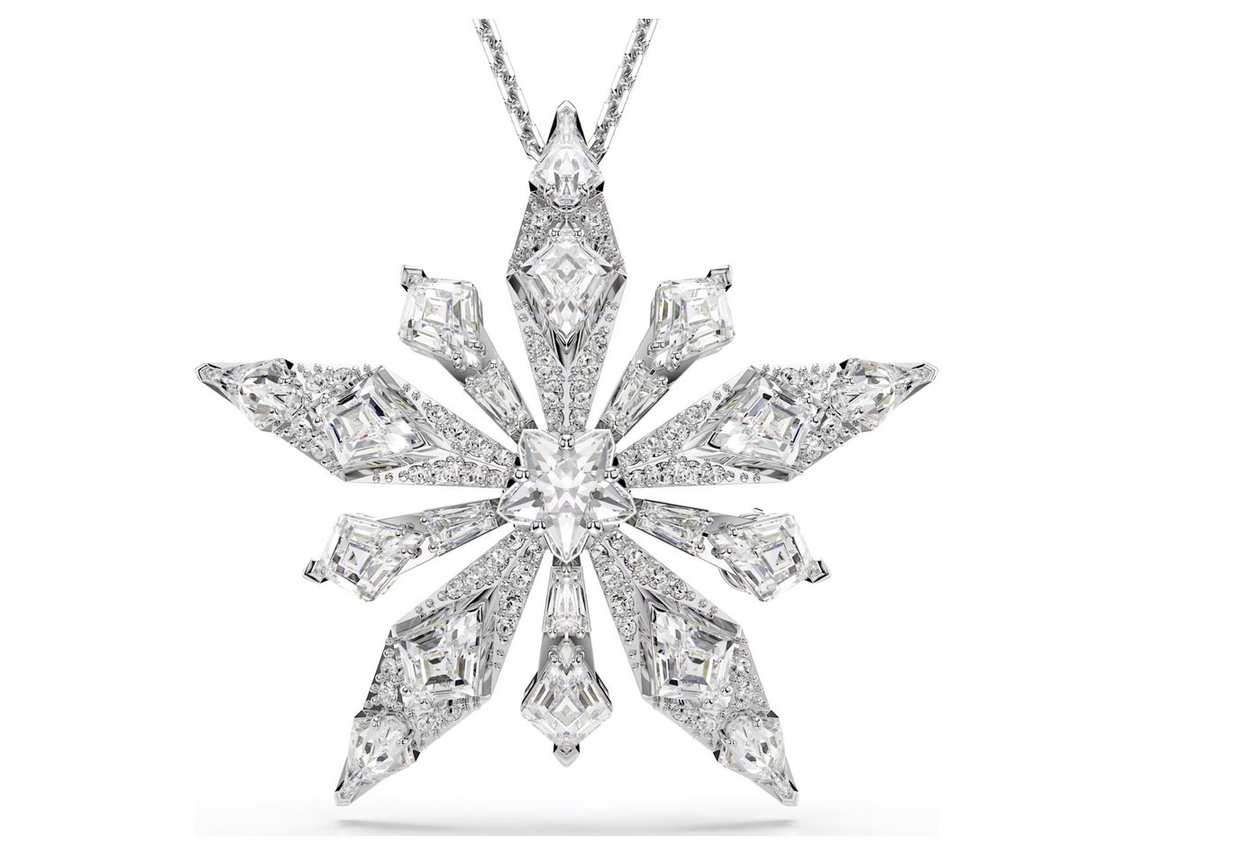 Swarovski 5740116 Pendente e spilla Idyllia Stella Bianchi Placcato rodio