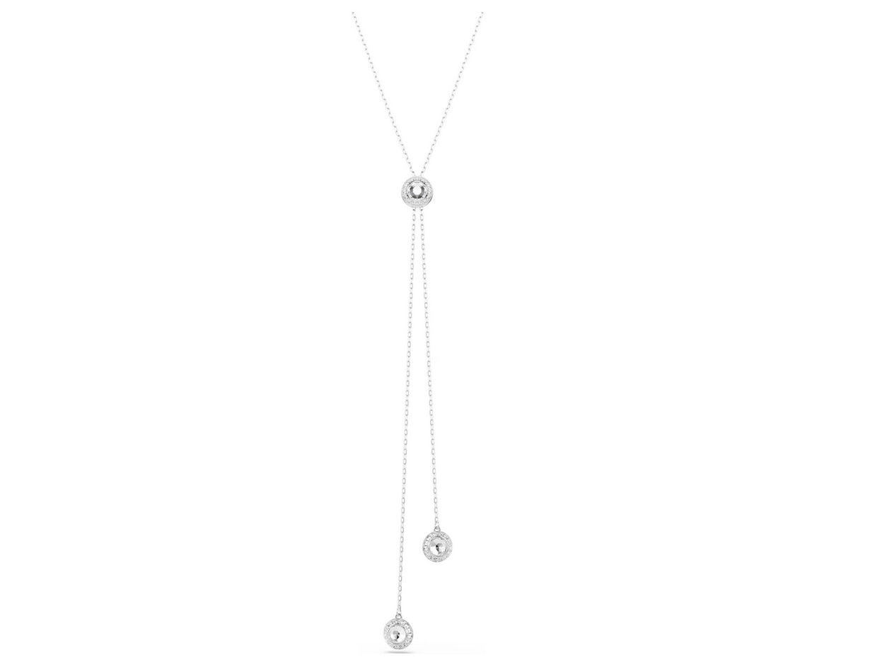 Swarovski 5733067 Pendente a Y Una Angelic Taglio Round Bianco Placcato rodio