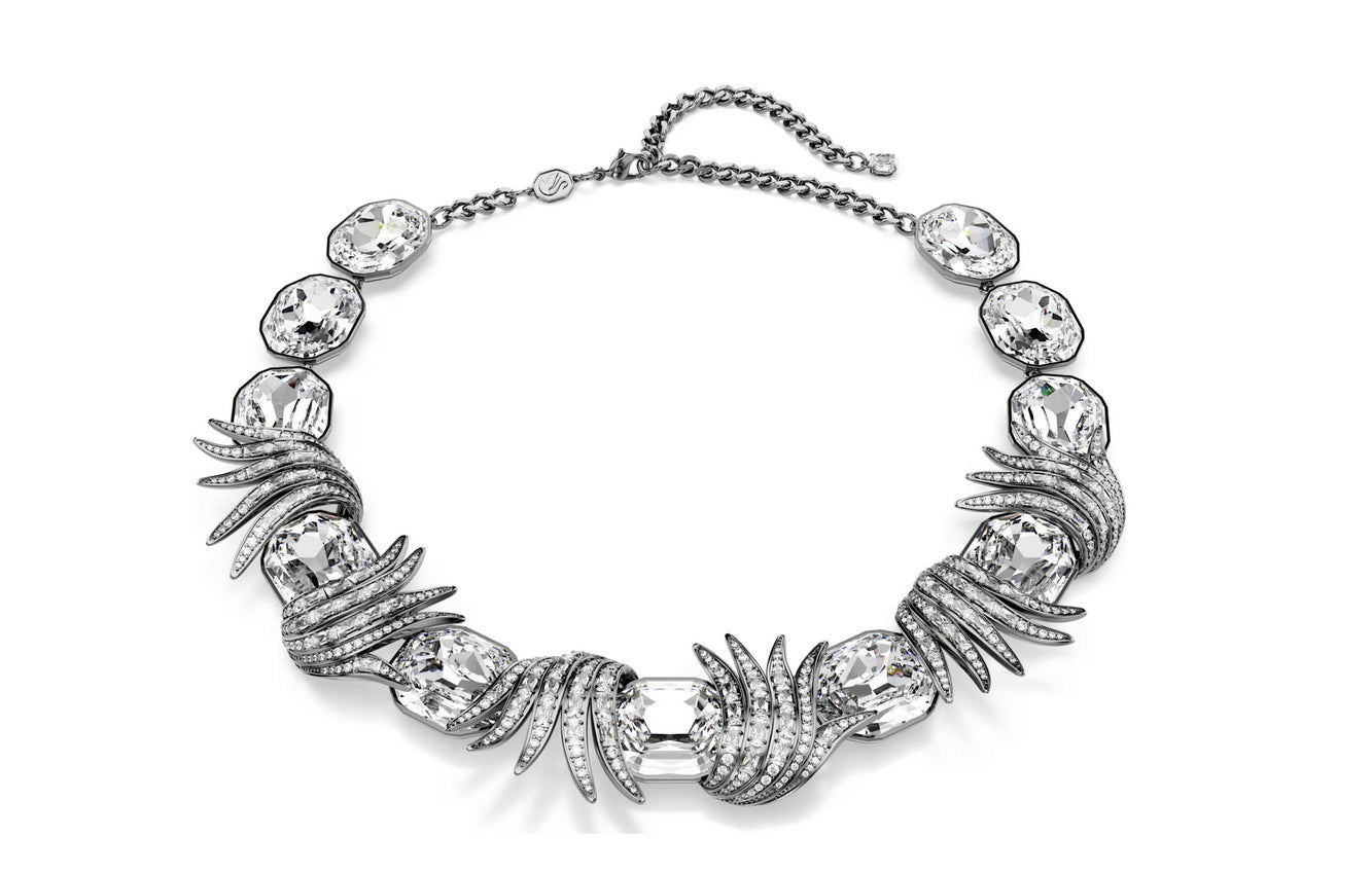 Swarovski 5709259 Collana The Vienna Collection Piuma Bianca Placcato rutenio