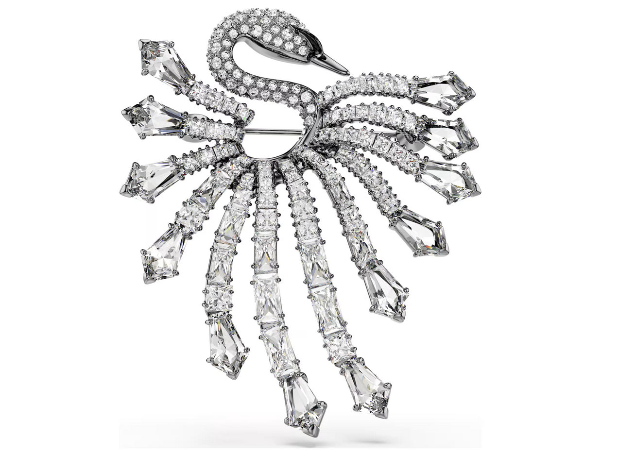 Swarovski 5741557 Spilla The Vienna Collection Cigno Bianca Placcato rutenio