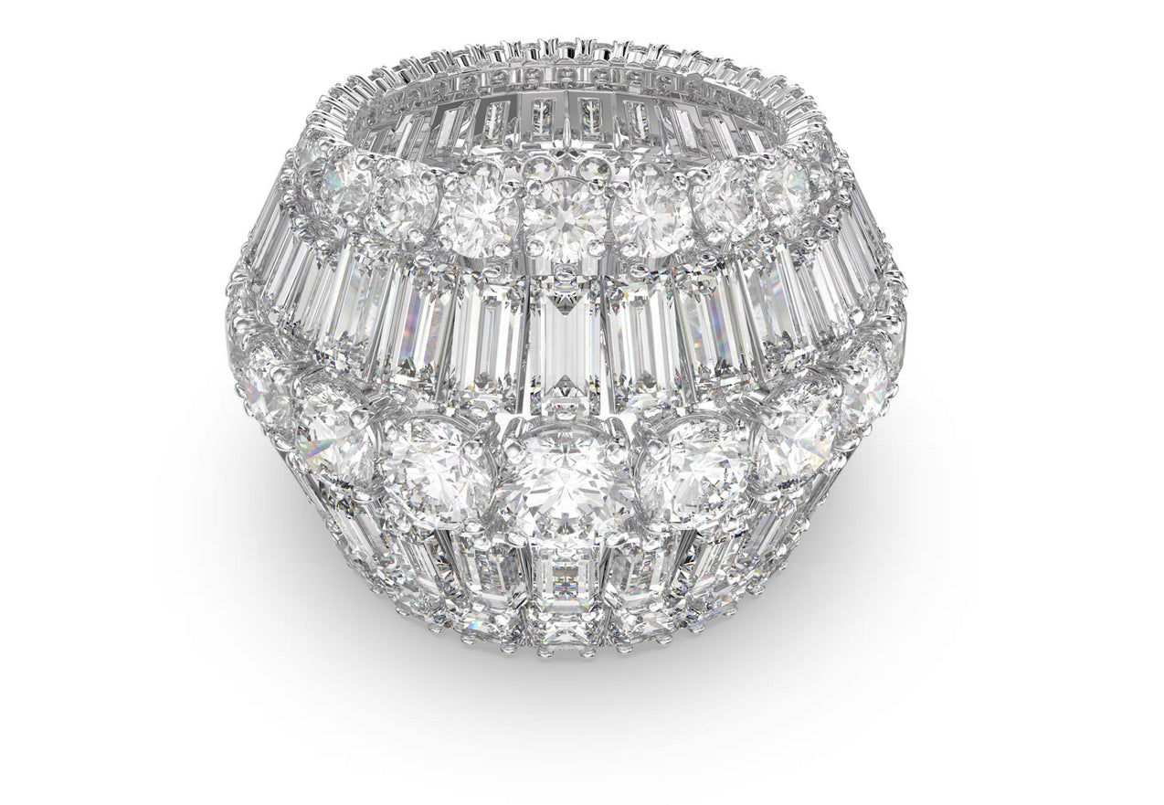 Swarovski 5610735 Anello cocktail Hyperbola Taglio misto Bianco Taglia 60