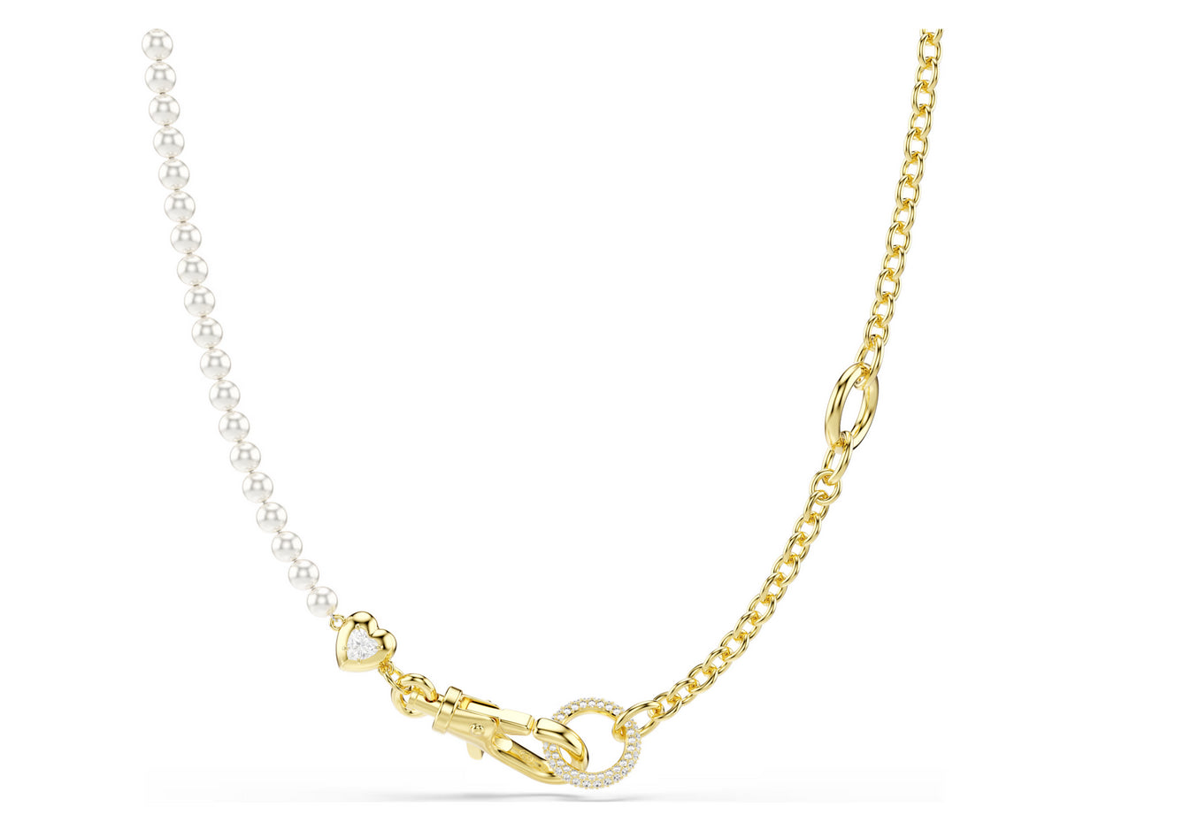 Swarovski 5742961 Collana Idyllia Crystal Pearl Bianca Placcato color oro