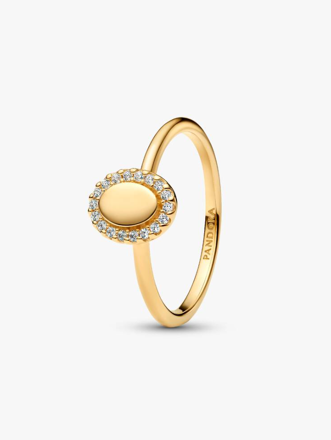 Pandora Anello Ovale e Pavè da incidere