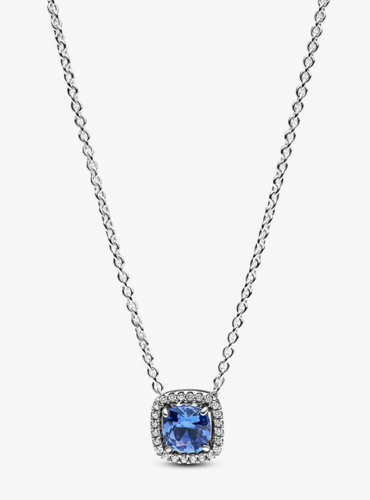 Collana Punto Luce Quadrato Blu