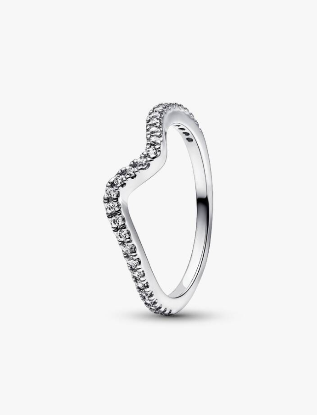 Pandora Anello Onda Pietre Luminose