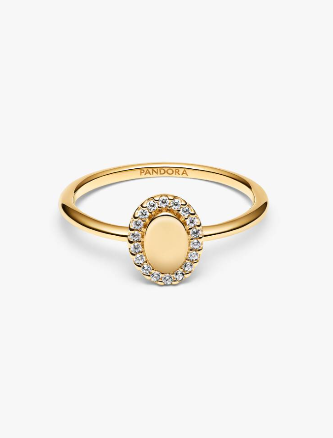 Pandora Anello Ovale e Pavè da incidere