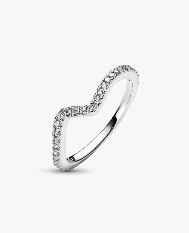 Pandora Anello Onda Pietre Luminose