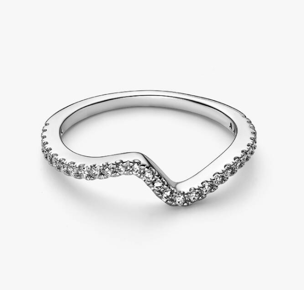 Pandora Anello Onda Pietre Luminose