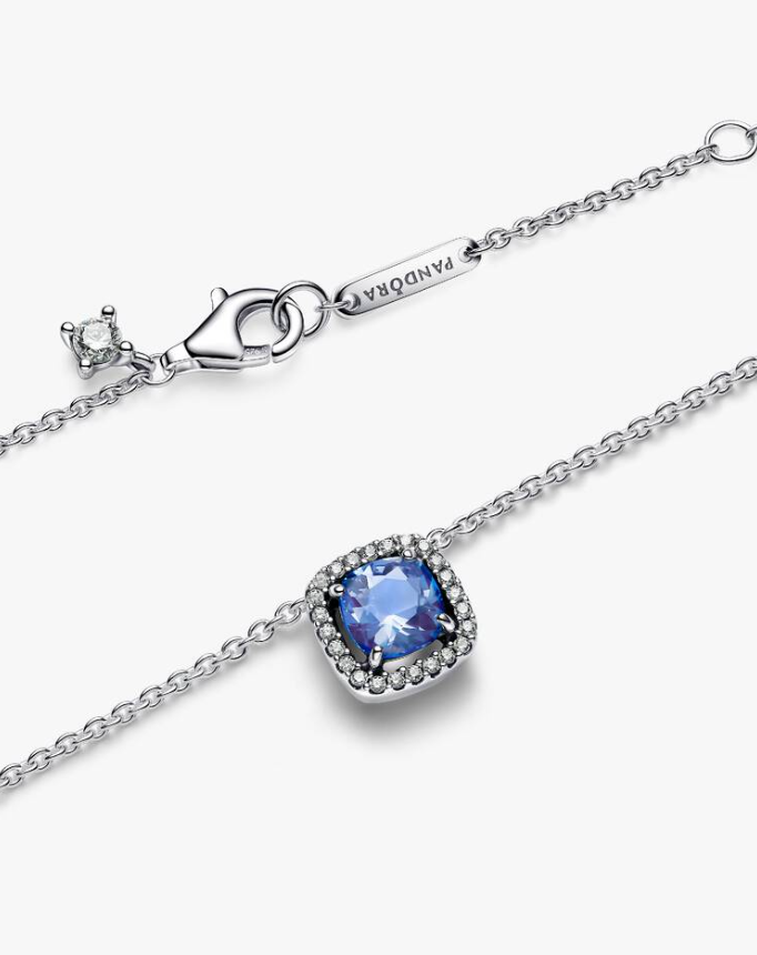 Collana Punto Luce Quadrato Blu