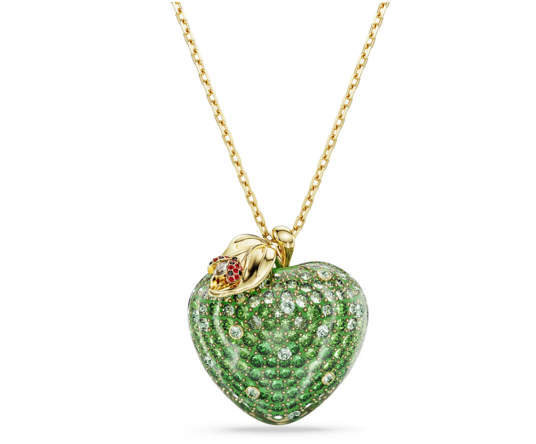 Swarovski 5742675 Pendente Idyllia Taglio misto, Mela, Verde, Finitura oro 18K SW004125