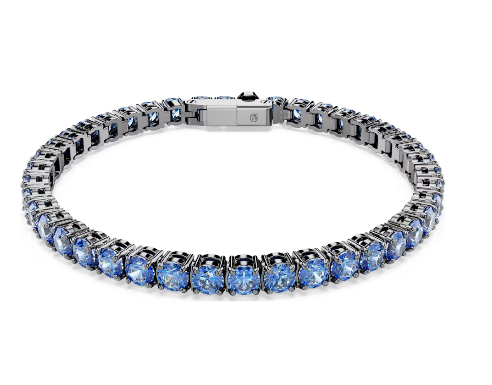 Swarovski 5743439 Bracciale Tennis Matrix Taglio Round, Blu SW004194
