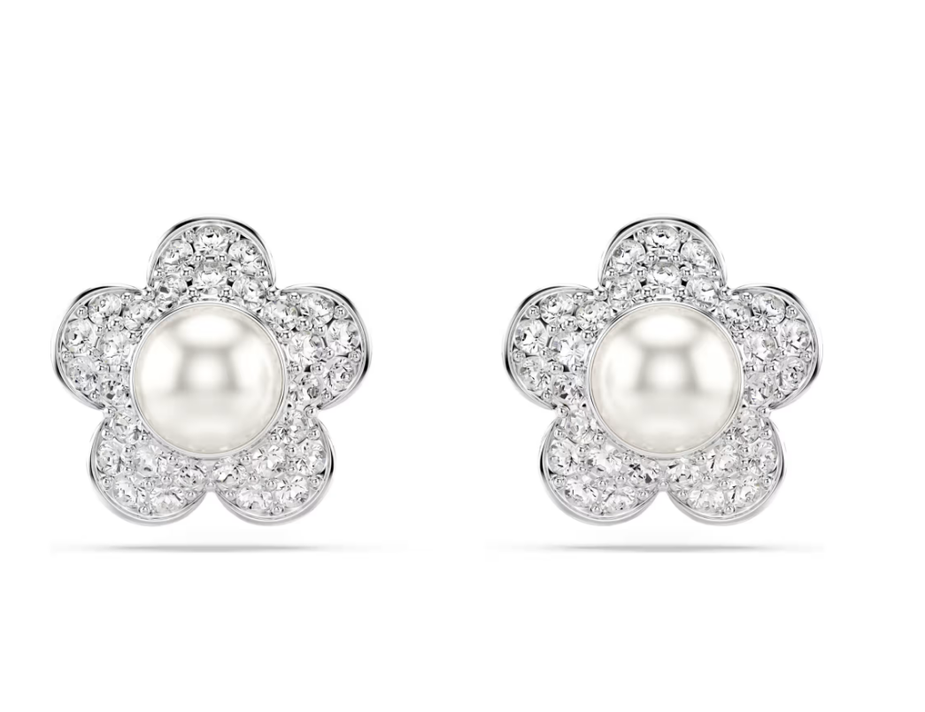 Swarovski 5756098 Orecchini a lobo Ariana Grande Fiore, Bianchi SW004116