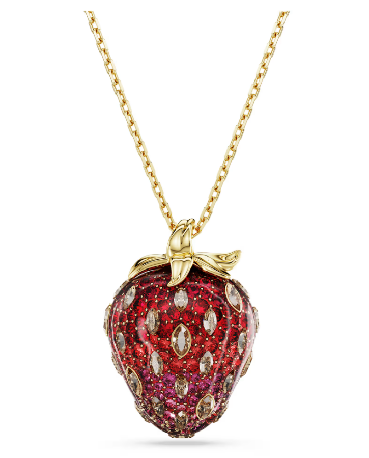 Swarovski 5742676 Pendente Idyllia Fragola, Rosso, Finitura oro 18K SW004182
