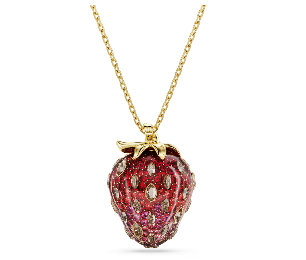 Swarovski 5742676 Pendente Idyllia Fragola, Rosso, Finitura oro 18K SW004182