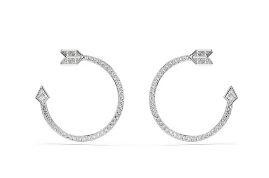 Swarovski 5741522 Orecchini a cerchio Idyllia Taglio misto Freccia, Bianchi SW004141