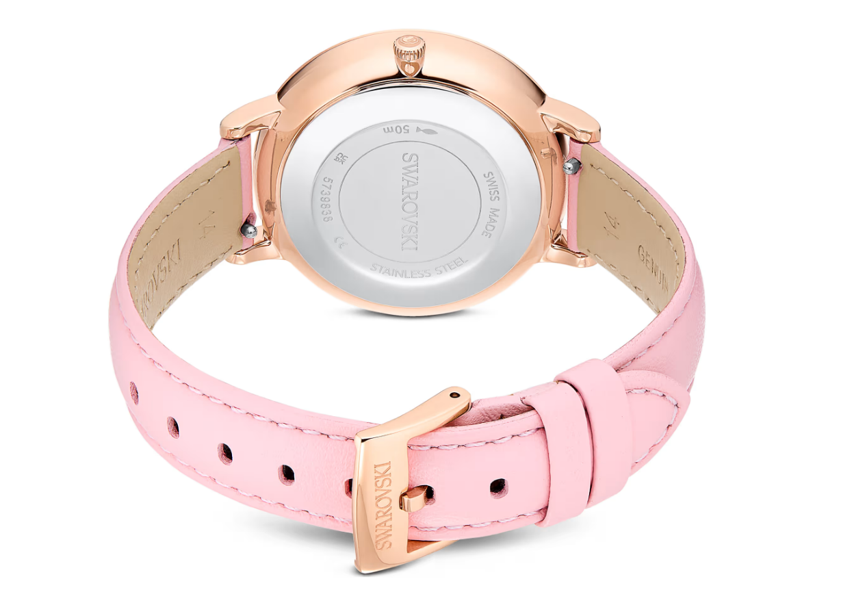 Swarovski 5739838 Orologio Teddy Cinturino in pelle, Rosa SW004164