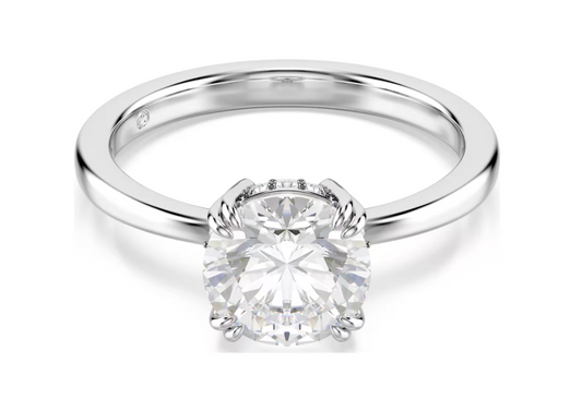 Swarovski 5717938 Anello cocktail Stilla Bianco, Placcato color argento Taglia 58 SW004238