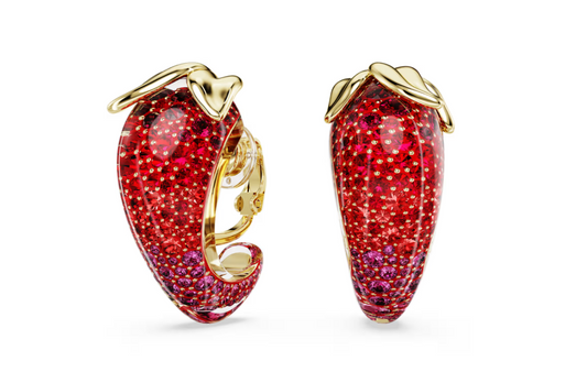 Swarovski 5751416 Orecchini a clip Idyllia Rossi, Finitura oro 18K SW004218