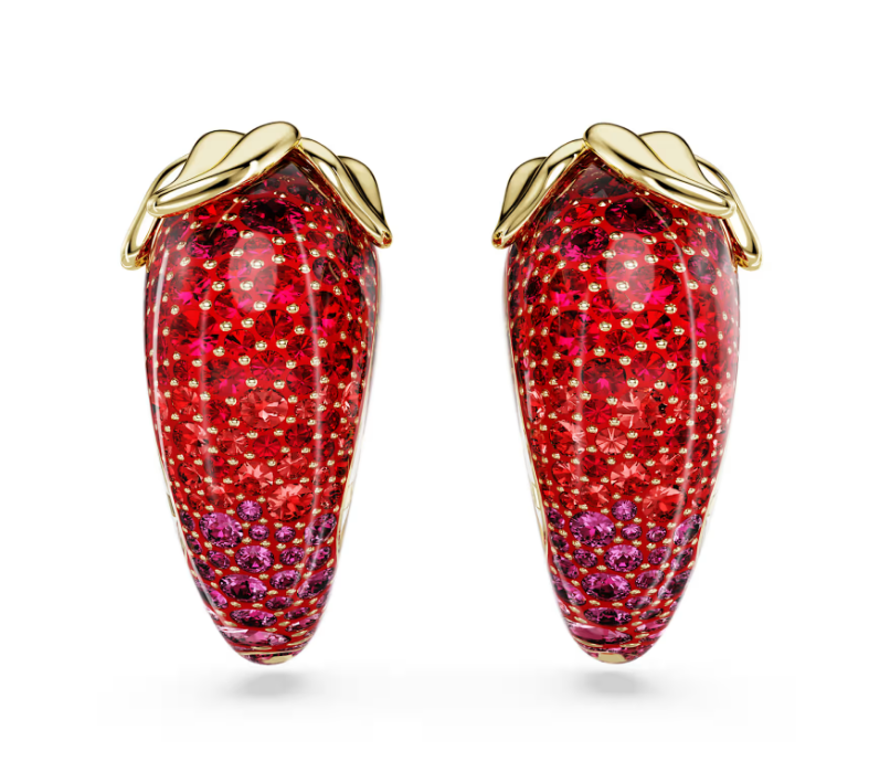 Swarovski 5751416 Orecchini a clip Idyllia Rossi, Finitura oro 18K SW004218