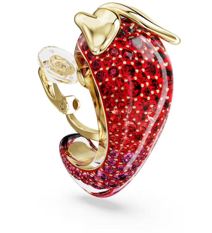 Swarovski 5751416 Orecchini a clip Idyllia Rossi, Finitura oro 18K SW004218