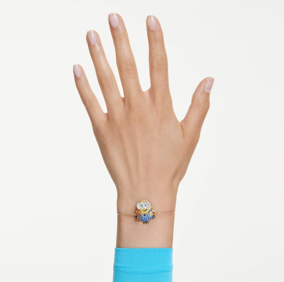 Swarovski 5743386 Braccialetto Minions Bob Multicolore, Finitura oro 18K SW004093