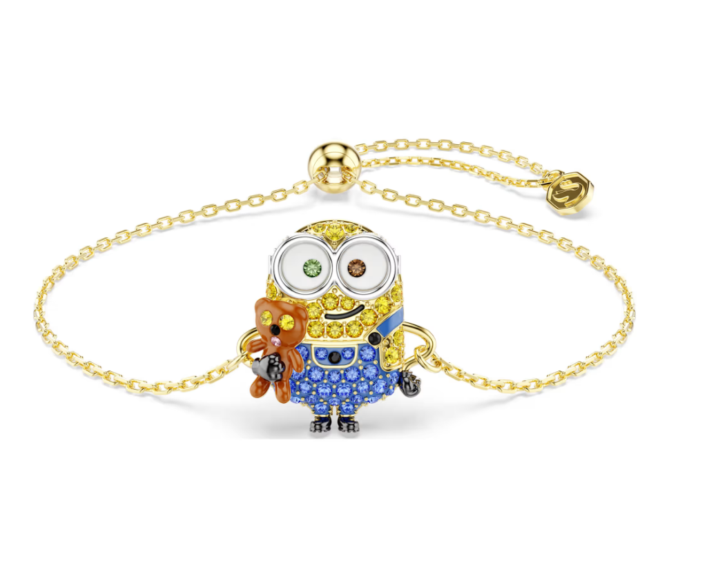 Swarovski 5743386 Braccialetto Minions Bob Multicolore, Finitura oro 18K SW004093