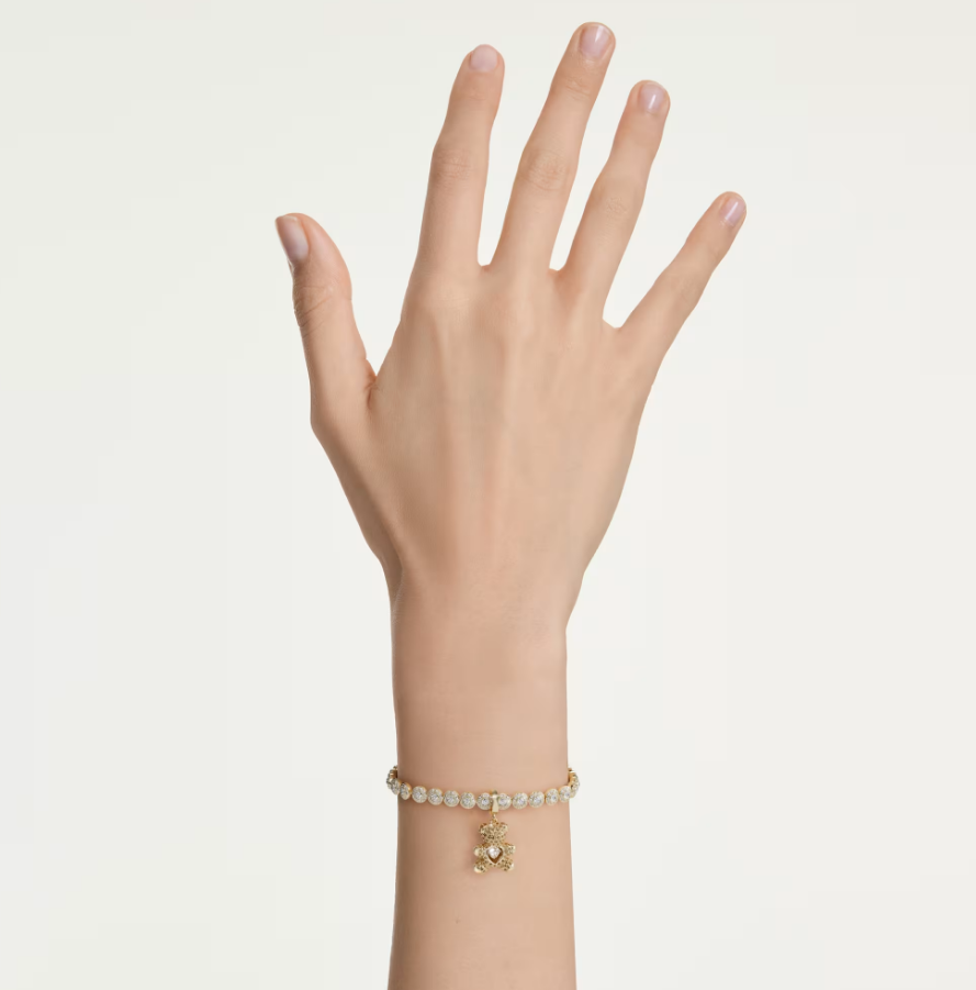 Swarovski 5743147 Charm Idyllia Taglio misto, Orsetto, Finitura oro 18K SW004105