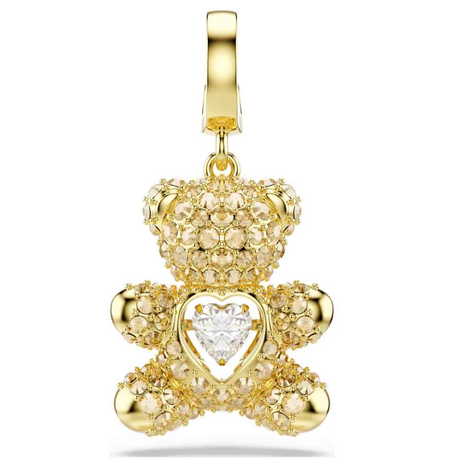 Swarovski 5743147 Charm Idyllia Taglio misto, Orsetto, Finitura oro 18K SW004105