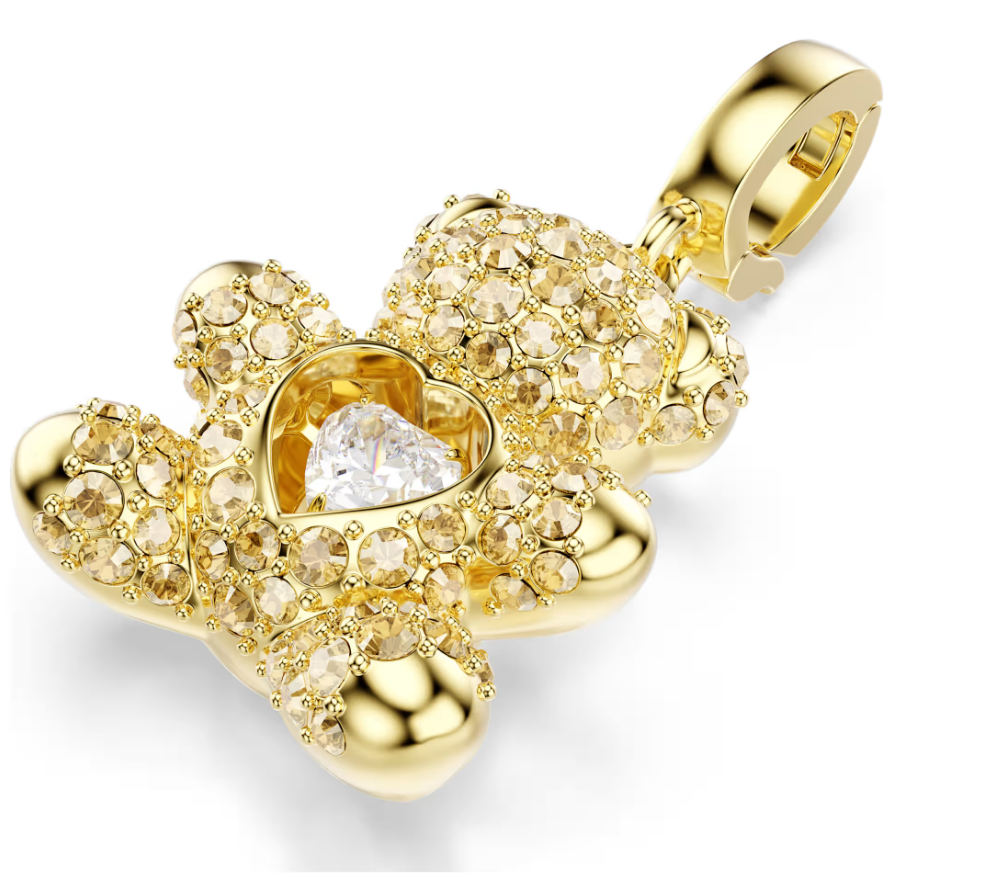 Swarovski 5743147 Charm Idyllia Taglio misto, Orsetto, Finitura oro 18K SW004105