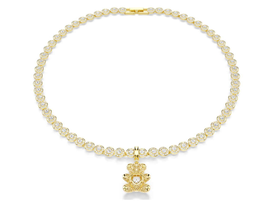 Swarovski 5743147 Charm Idyllia Taglio misto, Orsetto, Finitura oro 18K SW004105