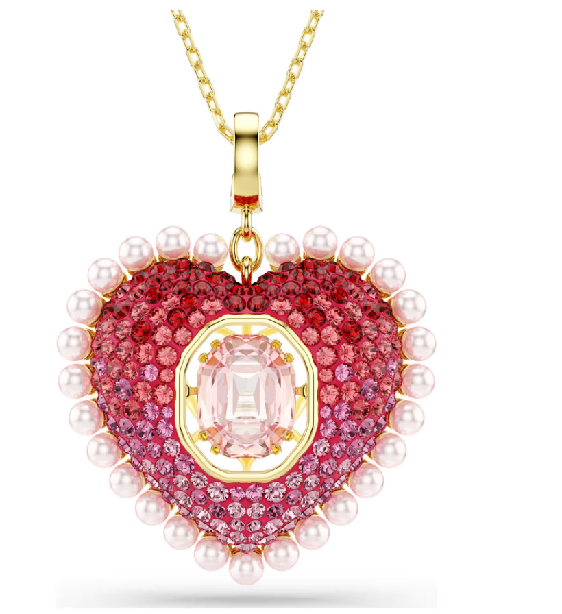Swarovski 5742958 Pendente Idyllia Cuore Rosa Finitura oro 18K SW004126