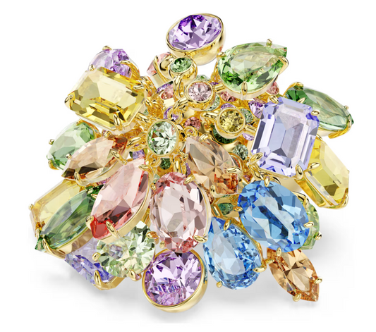 Swarovski 5753503 Anello cocktail Gema Multicolore Finitura oro 18K taglia 55-60 SW004595