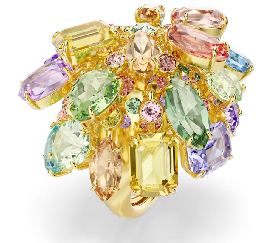 Swarovski Anello cocktail Gema Multicolore Finitura oro 18K