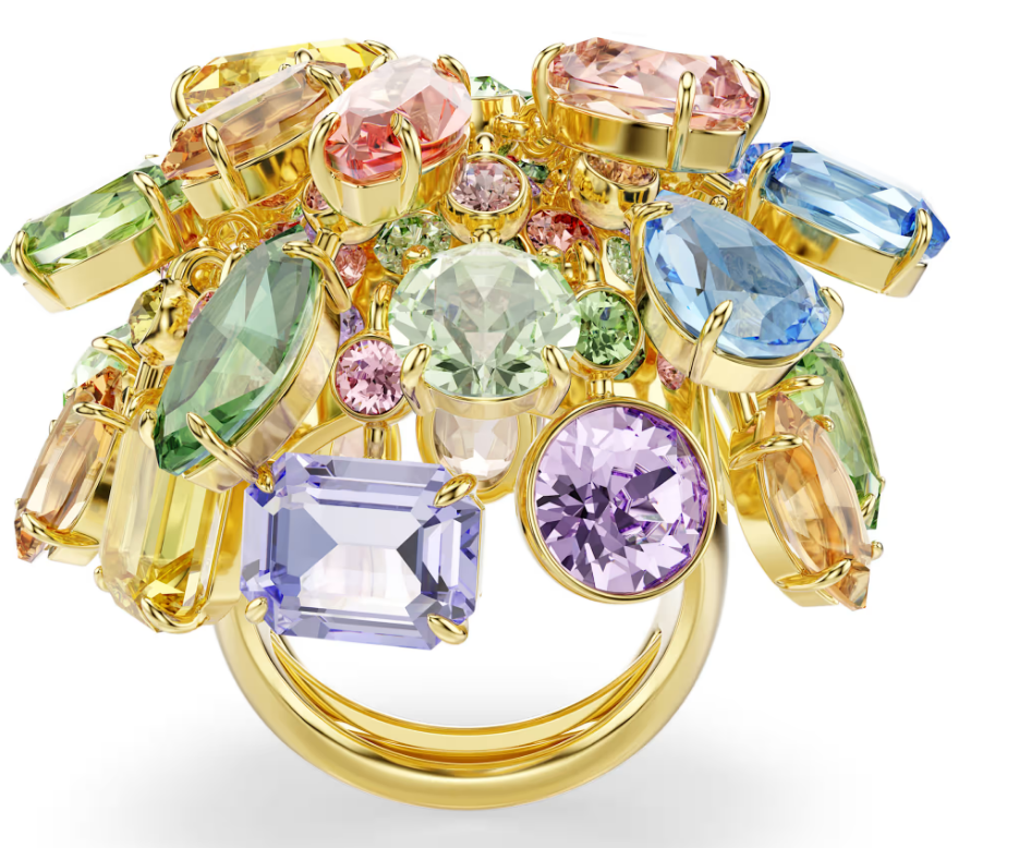 Swarovski Anello cocktail Gema Multicolore Finitura oro 18K