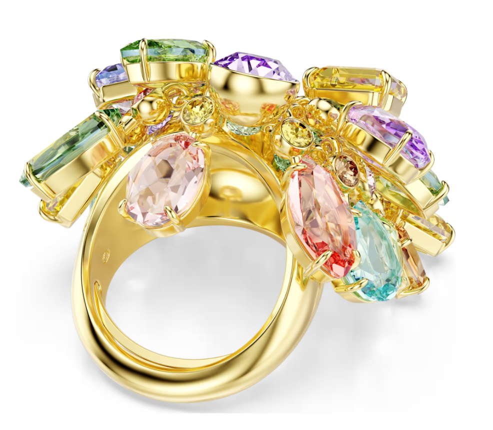 Swarovski Anello cocktail Gema Multicolore Finitura oro 18K