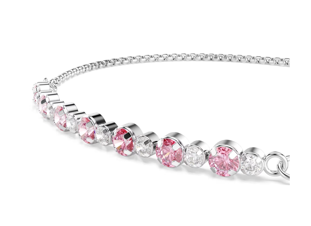 Swarovski 5763042 Braccialetto Matrix Taglio Round, Rosa SW004337