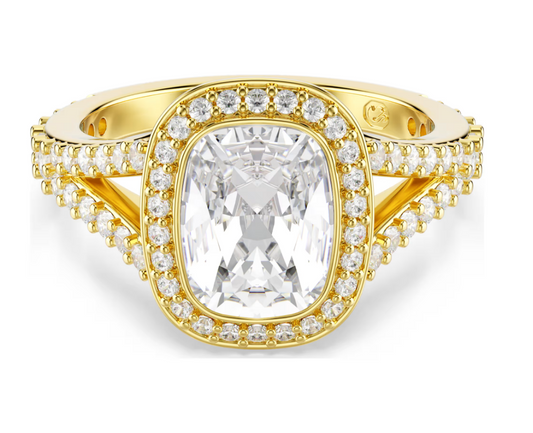 Swarovski 5762630 Anello Una Angelic Bianco, Finitura oro 18K Taglia 52 SW004591