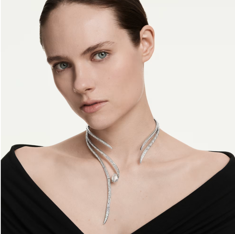 Swarovski 5762523 Collana Vienna Bianca, Placcato rodio Taglia S SW004586