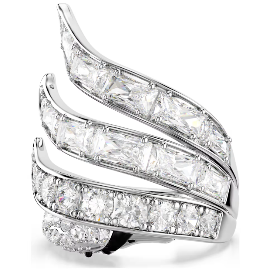 Swarovski 5762206 Anello cocktail Vienna Cigno, Bianco Taglia 50-55 SW004584