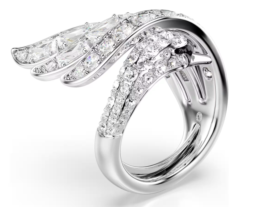 Swarovski 5762206 Anello cocktail Vienna Cigno, Bianco Taglia 50-55 SW004584