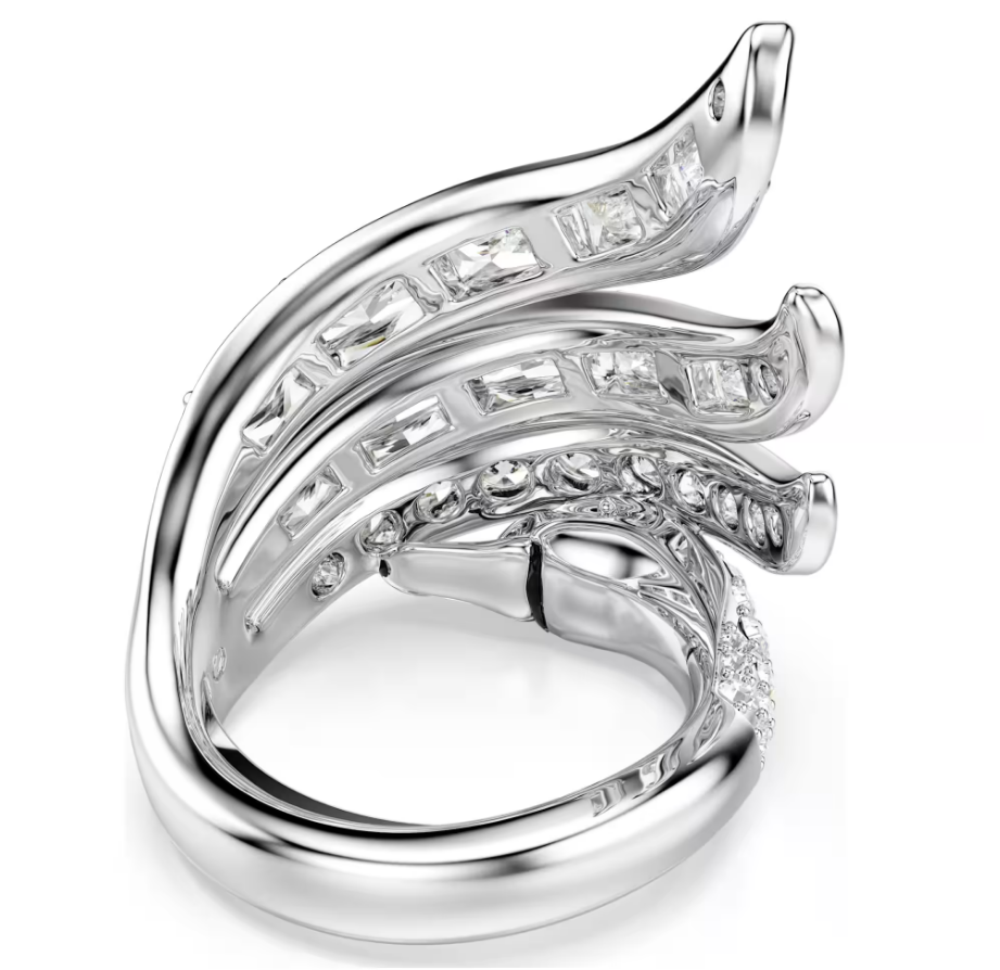 Swarovski 5762206 Anello cocktail Vienna Cigno, Bianco Taglia 50-55 SW004584