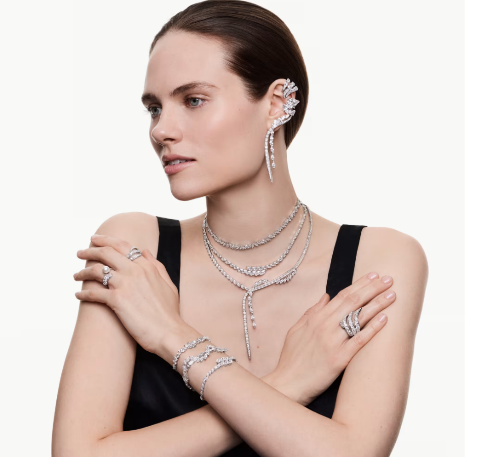 Swarovski 5762207 Anello cocktail Vienna Cigno Bianco Taglia 55-60 SW004585