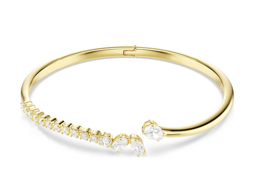 Swarovski 5761639 Bracciale rigido Mesmera Bianco Finitura oro 18K Taglia S SW004579