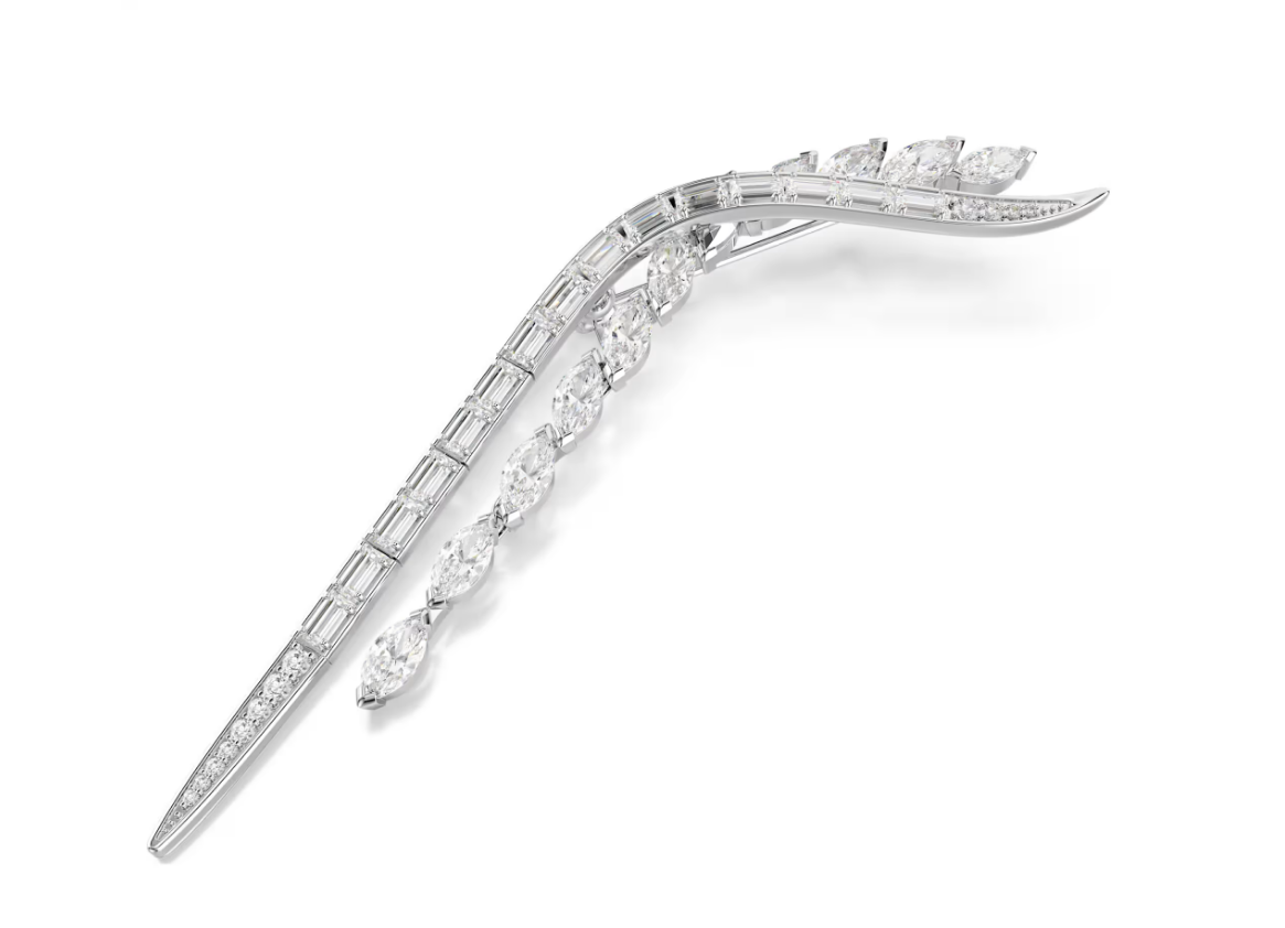 Swarovski 5761004 Spilla Mesmera Bianca Placcato rodio SW004576